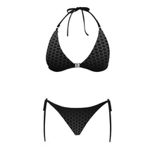 Load image into Gallery viewer, Hexagonal Fade Sexy Halter Bikini Swimsuit (Front Buckle) (Model S08)