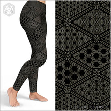 Load image into Gallery viewer, Platonic Energy (Grey & Black) Yoga Leggings