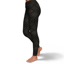 Load image into Gallery viewer, Platonic Energy (Grey & Black) Yoga Leggings