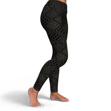 Load image into Gallery viewer, Platonic Energy (Grey & Black) Yoga Leggings