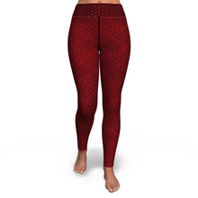 Load image into Gallery viewer, Platonic Energy (Burgundy & Black) Yoga Leggings
