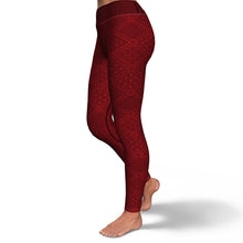 Load image into Gallery viewer, Platonic Energy (Burgundy &amp; Black) Yoga Leggings
