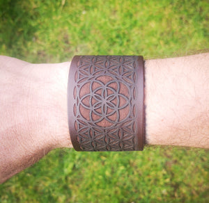 Seed Of Life Leather Bracelet