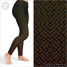 Load image into Gallery viewer, Alien Maze (Subtle Rasta) Yoga Leggings
