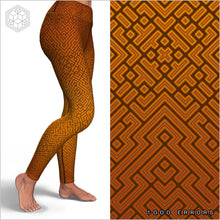Load image into Gallery viewer, Alien Maze (Rust) Yoga Leggings
