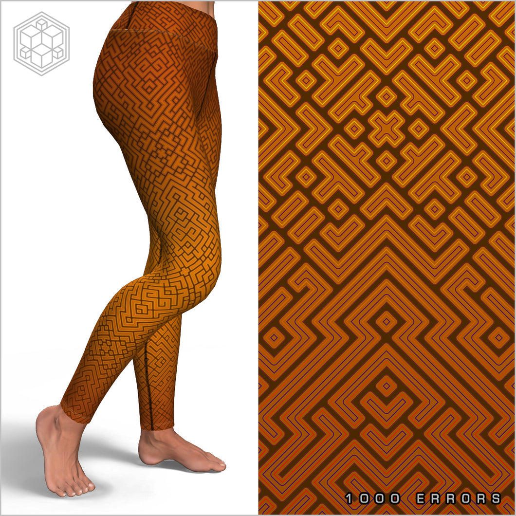 Alien Maze (Rust) Yoga Leggings