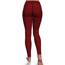 Load image into Gallery viewer, Platonic Energy (Burgundy &amp; Black) Yoga Leggings
