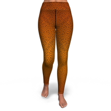 Load image into Gallery viewer, Alien Maze (Rust) Yoga Leggings
