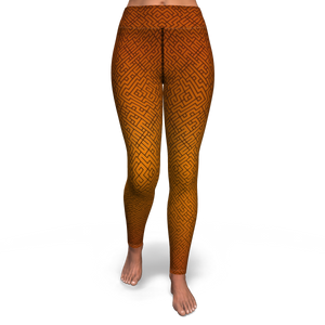 Alien Maze (Rust) Yoga Leggings