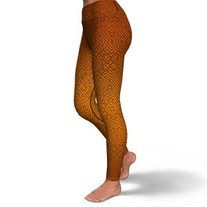 Alien Maze (Rust) Yoga Leggings