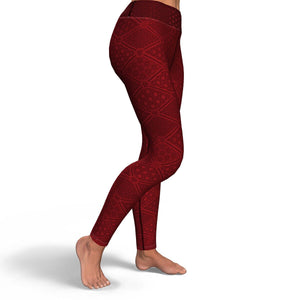 Platonic Energy (Burgundy & Black) Yoga Leggings