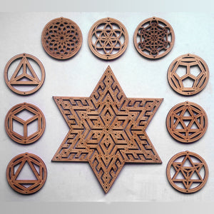 Sacred Geometry xmas tree ornament set